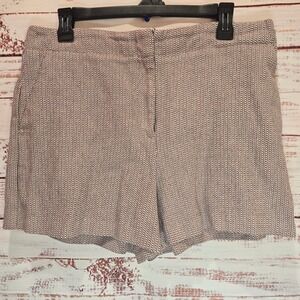 LOFT Women's Size 10 Textured Tweed Shorts Coral Black White Mid Rise